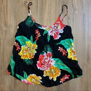 Black Floral Old Navy Tank Top